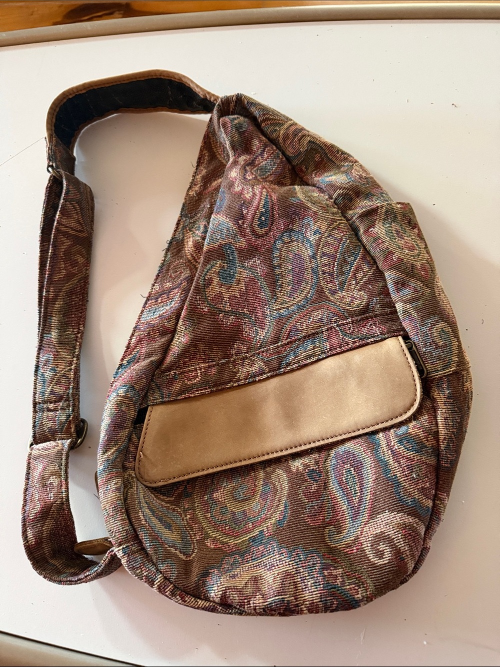 L.L. Bean Paisley Ameribag.  Vintage sling style bag.  Lots of pockets.